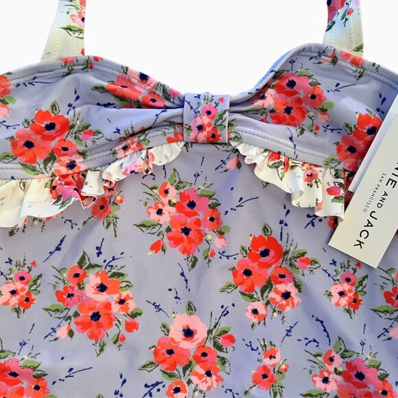 NWT Janie and Jack Floral Ruffle One-Piece Swimsuit – Size 12 - Picture 3 of 3